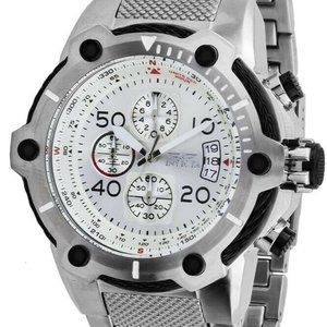 Invicta Bolt Men's Stainless Steel Cable Black Bezel Chronograph Watch
